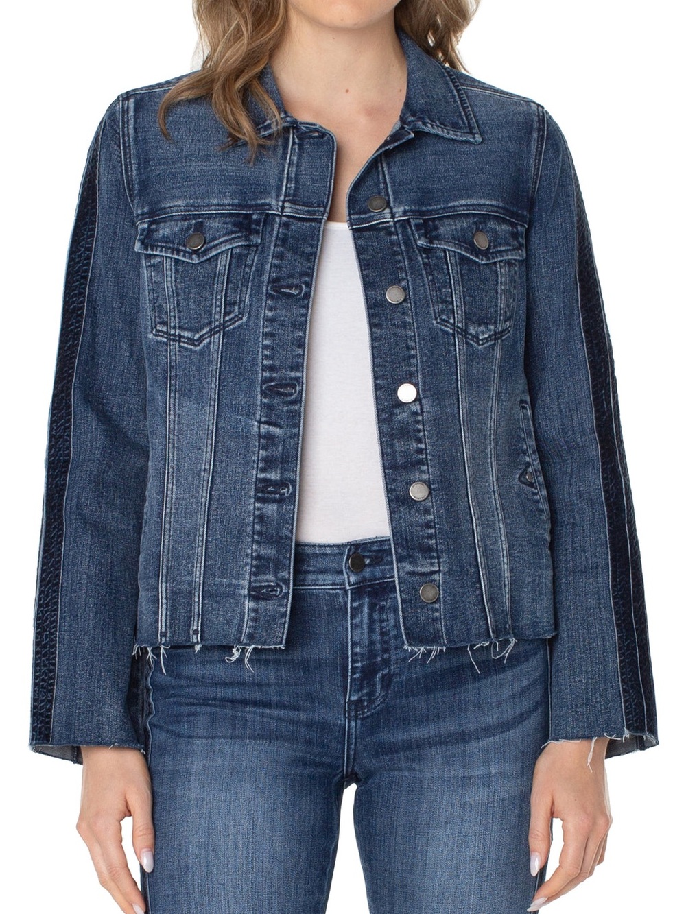 Liverpool Jean Jacket with velvet stripes